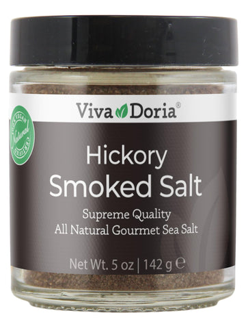 Viva Doria Hickory Smoked Sea Salt, Fine Grain, 5 oz Glass Jar