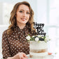 YCTHUNFISH 15th Birthday Cake Topper Glitter Heart Star Black Bamboo Decoration