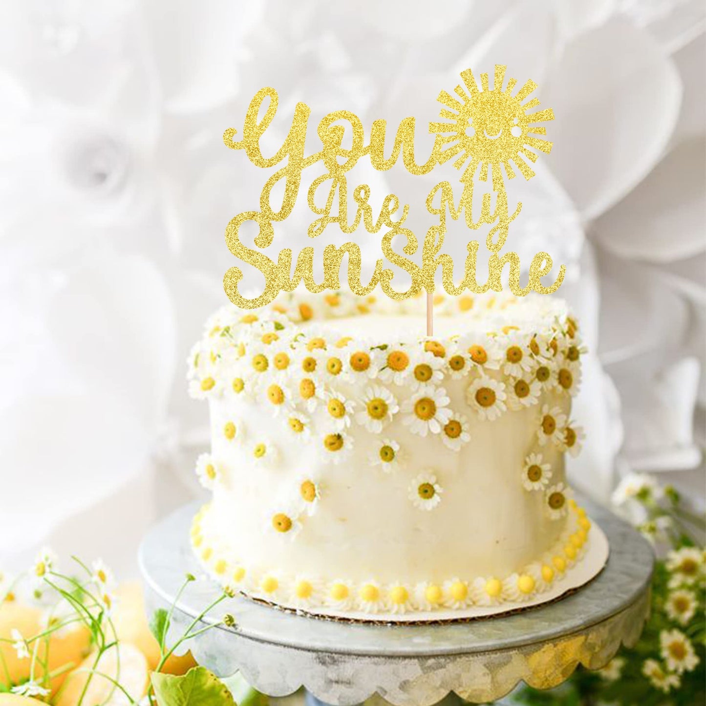 1 Pcs You Are My Sunshine Cake Topper With Gold Glitter Sun Smile Face Bridal Shower Sunshine Cake Pick For Wedding Engagement B