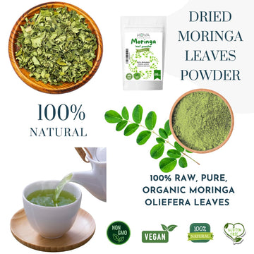 Kovafood Moringa Leaf Powder Non Gmo, Organic, 100% Raw, Pure & Natural Leaves Only. No Stems - 1Lb