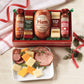 The Swiss Colony High 5 Food Bundle - Assorted Summer Sausages And Cheeses With Christmas Petits Fours - Assorted Chocolate And Mini Layer Cakes Holiday Gift Pack Of 24