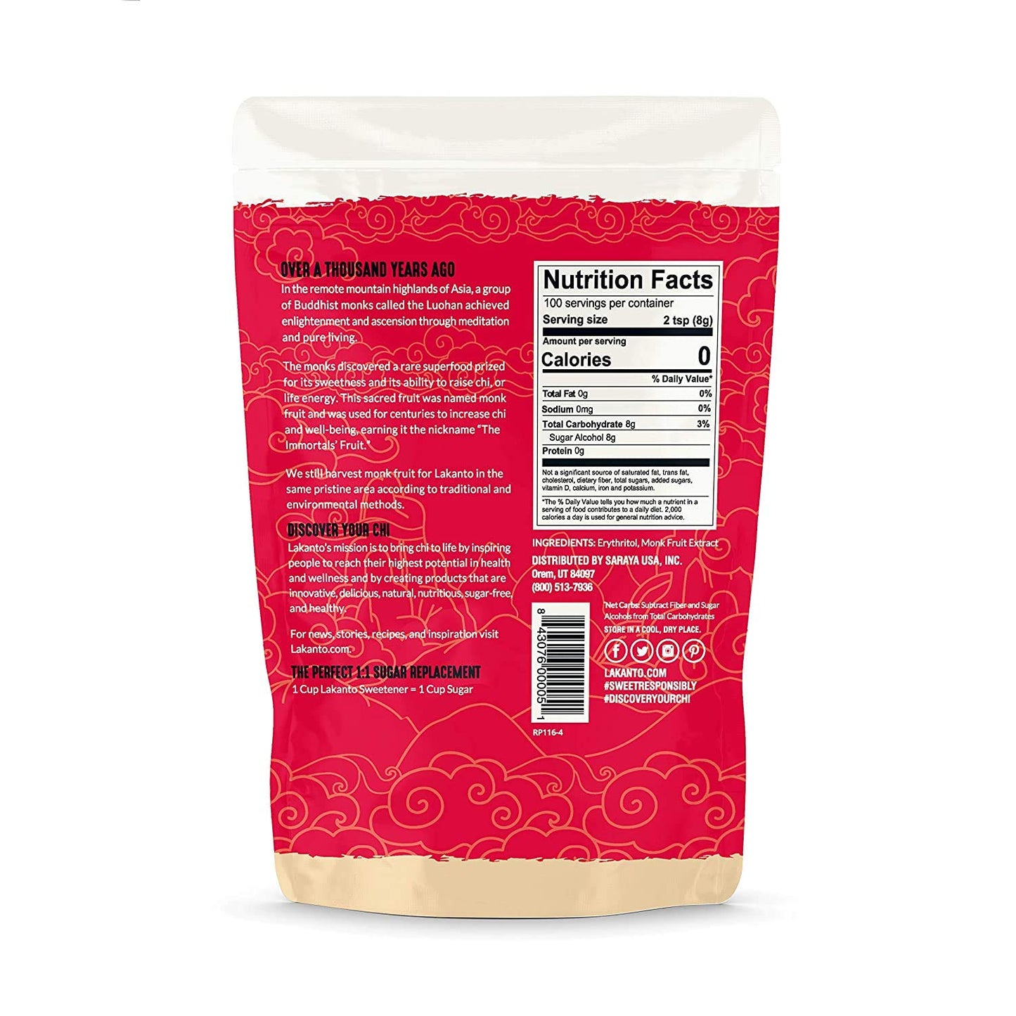 Lakanto Golden Monk Fruit Sweetener With Erythritol, Raw Cane Sugar Substitute, Monk Fruit Extract, Raw Sugar Replacement for Ba