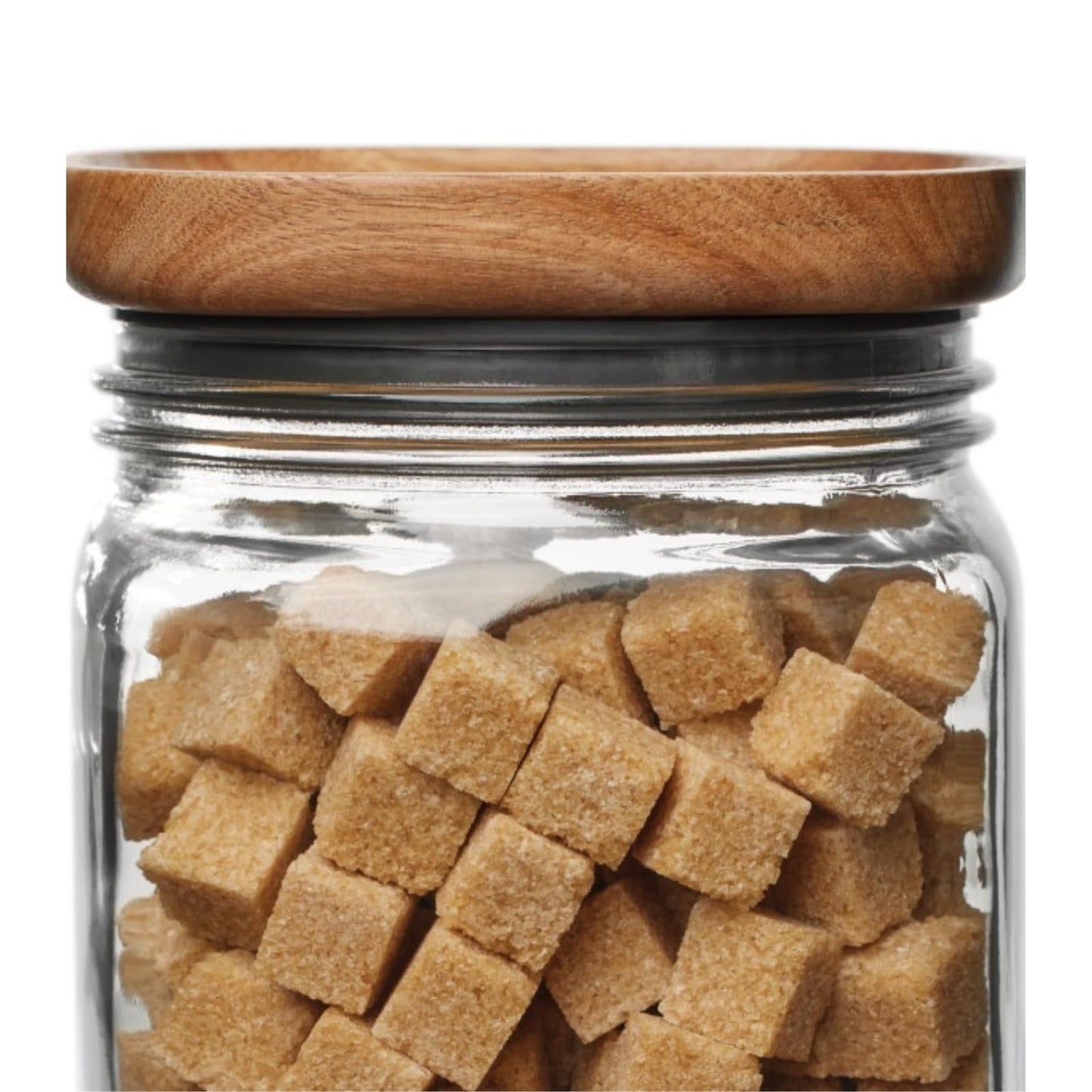 Ball Stack & Store Glass Mason Jars with Wooden Lid, Used for Pantry, Cookies, Flour, Cereal, Rice, Sugar, Tea, Coffee Beans, Sp