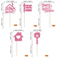 Rssta i Cupcake Toppers - 30 Pack Housewarming Party Decorations - Pink Paper Picks for New Home Theme Cake Decor