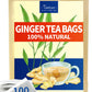 TeeLux Ginger Tea Bags, Caffeine Free, Spicy & Zesty Flavor, 100 Count