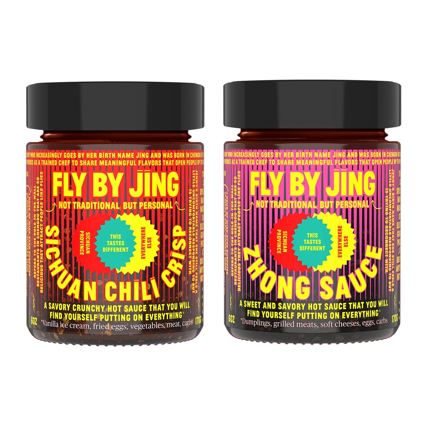 Flybyjing Essential Sauce Bundle: Sichuan Chili Crisp & Zhong Sauce - Ultimate Duo Of Spicy Crunchy Chili Oil & Spicy Sweet Chil