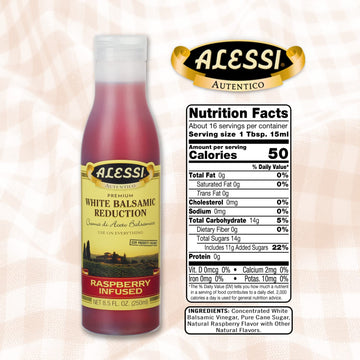Alessi Balsamic Vinegar Reduction, Autentico From Italy, Ideal On Caprese Salad, Fruits, Cheeses, Meats, Marinades, Raspberry Balsamic (Raspberry Balsamic, 8.5 Fl Oz (Pack Of 1))