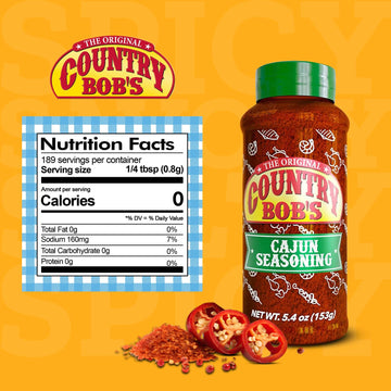 Country Bob'S Cajun Seasoning - Spicy, Robust, Earthy Blend For Flavorful Creole Dishes - Soups, Salads, Seafood, Burgers, And M