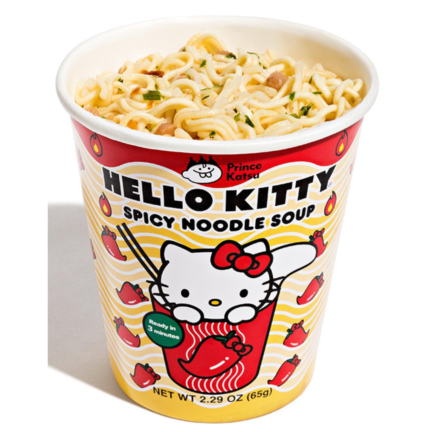 Hello Kitty Instant Ramen Noodle Cup |6 Pack Vegan Spicy Flavor | Premium Microwaveable Ramen Soup Mix, Asian Snacks