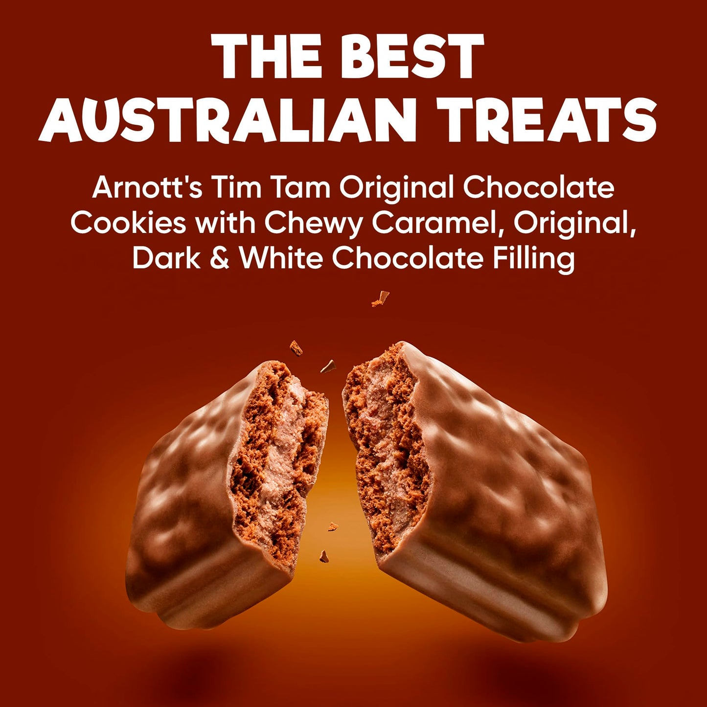 Tim Tam Cookies Gift, Snack Box, Australian Cookies Variety Pack with Chocolate Filling, 4 Pack Full of Original, Dark, Caramel