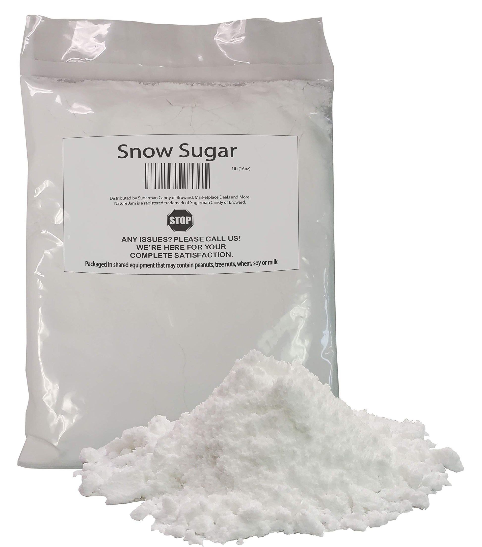 Naturejam NO MELT Sweet Snow Sugar 1 Pound Bulk Bag for Doughnuts and Pastries-White Sugar For Powdered Donuts Origin: germany