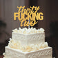 Thirty Two Gold Glitter Cake Toppers 32 Years Old 32Nd Birthday Anniversary Party Decorations Supplies