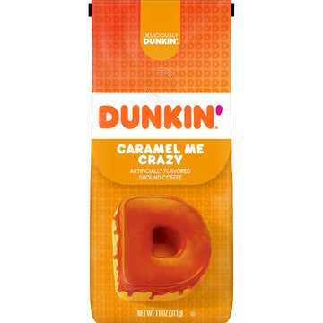 Dunkin' Caramel Me Crazy Flavored Ground Coffee, 11 Ounce