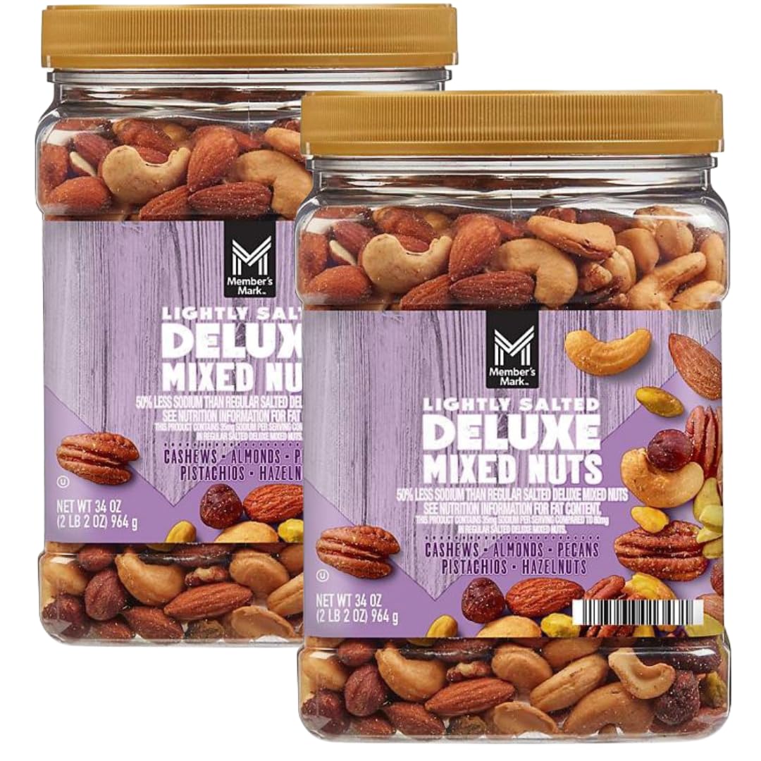 Generic Deluxe Mixed Nuts, Lightly Salted, 34 oz, 2 Pack