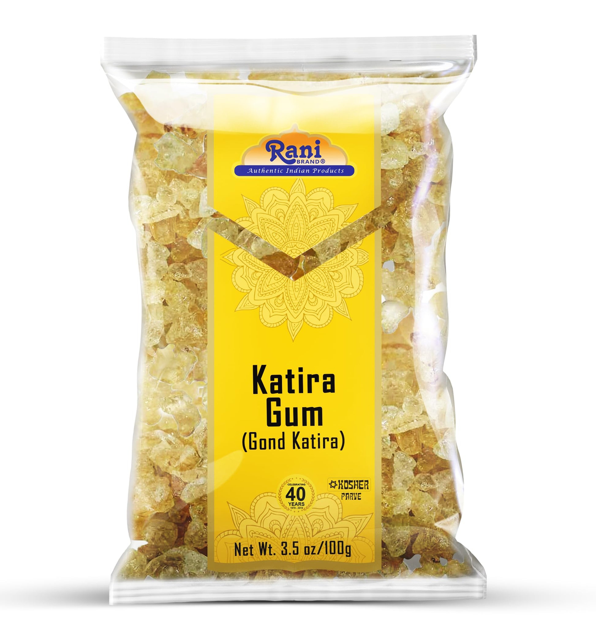 Rani Edible Gum Whole (Goonder Tragacanth Gum) - 3.5oz (100g) - All Natural, Vegan, Gluten Friendly, NON-GMO, Kosher