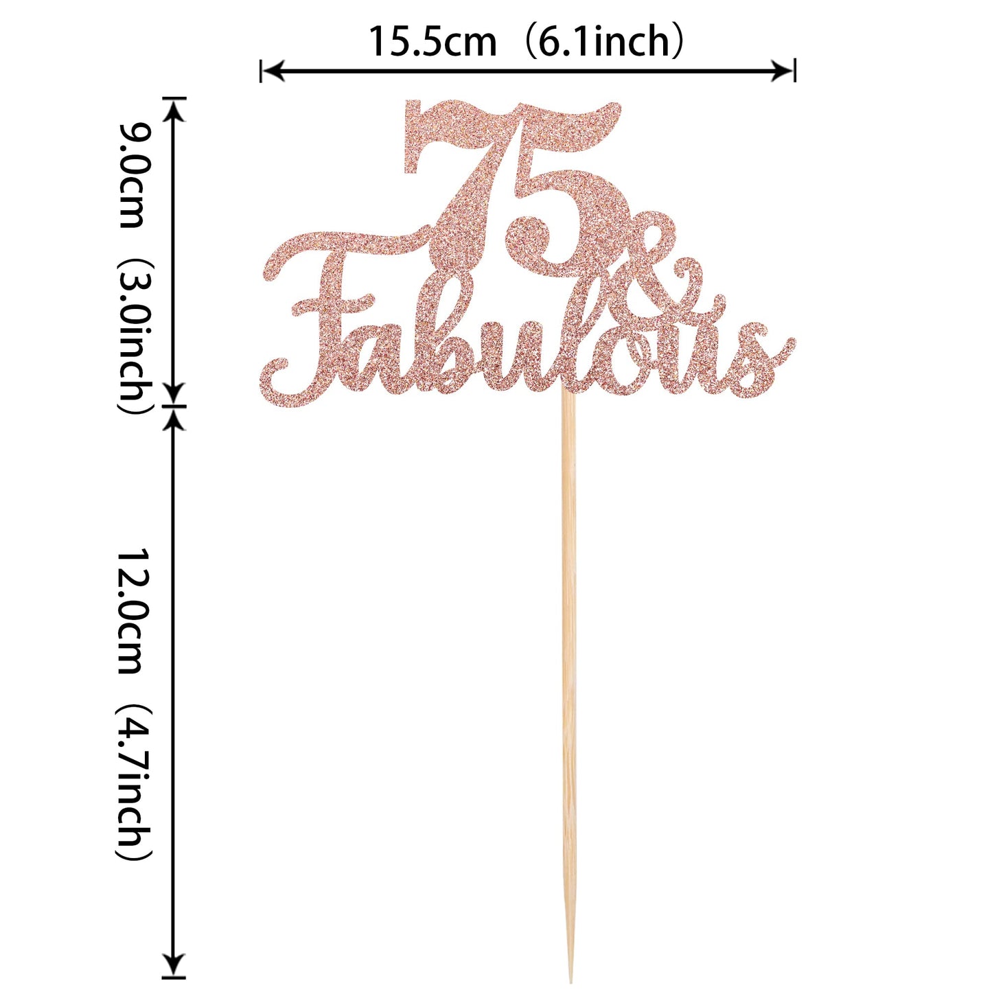 1 Pcs 75 & Fabulous Cake Topper Glitter Seventy Five And Fabulous Cake Toppers Happy 75Th Birthday Cake Pick For 75Th Wedding An