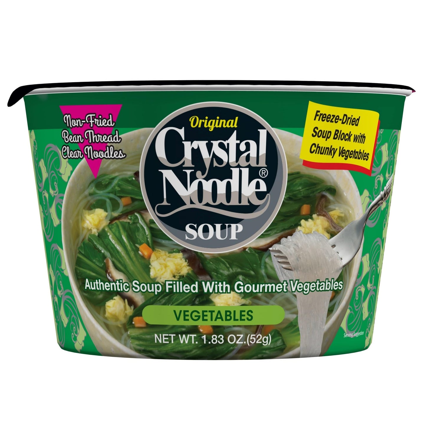 Crystal Noodle Soup, Vegetable, (Pack of 6 Cups) 1.83 OZ