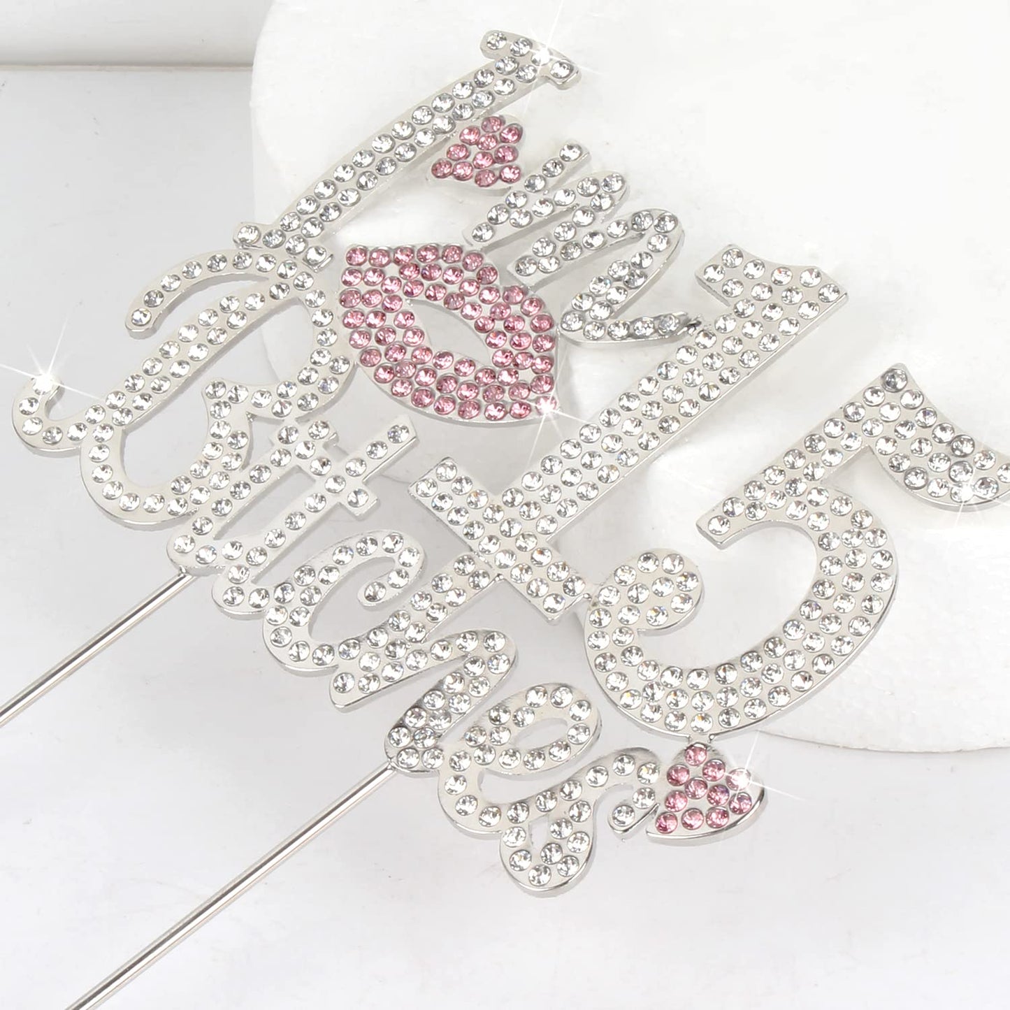 Laskyer I'M 15Th Funny Birthday Pink Rhinestone Cake Topper - Happy 15Th Birthday Cheers To 15 Years Old Fifteen Bday Party Meta