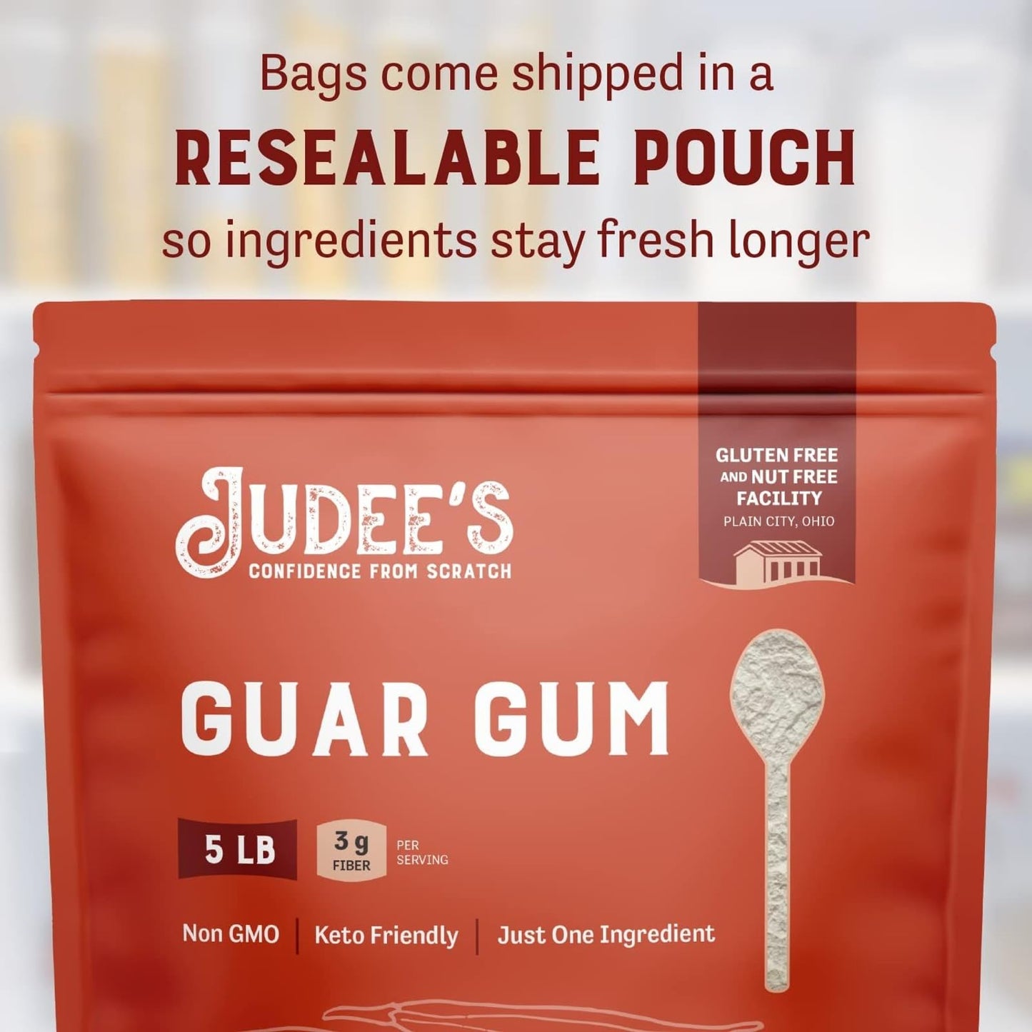 Judee'S Gluten Free Guar Gum Powder 5 Lb - Keto-Friendly, Gluten-Free & Nut-Free - 100% Pure Guar Gum Derived From Beans Low Car