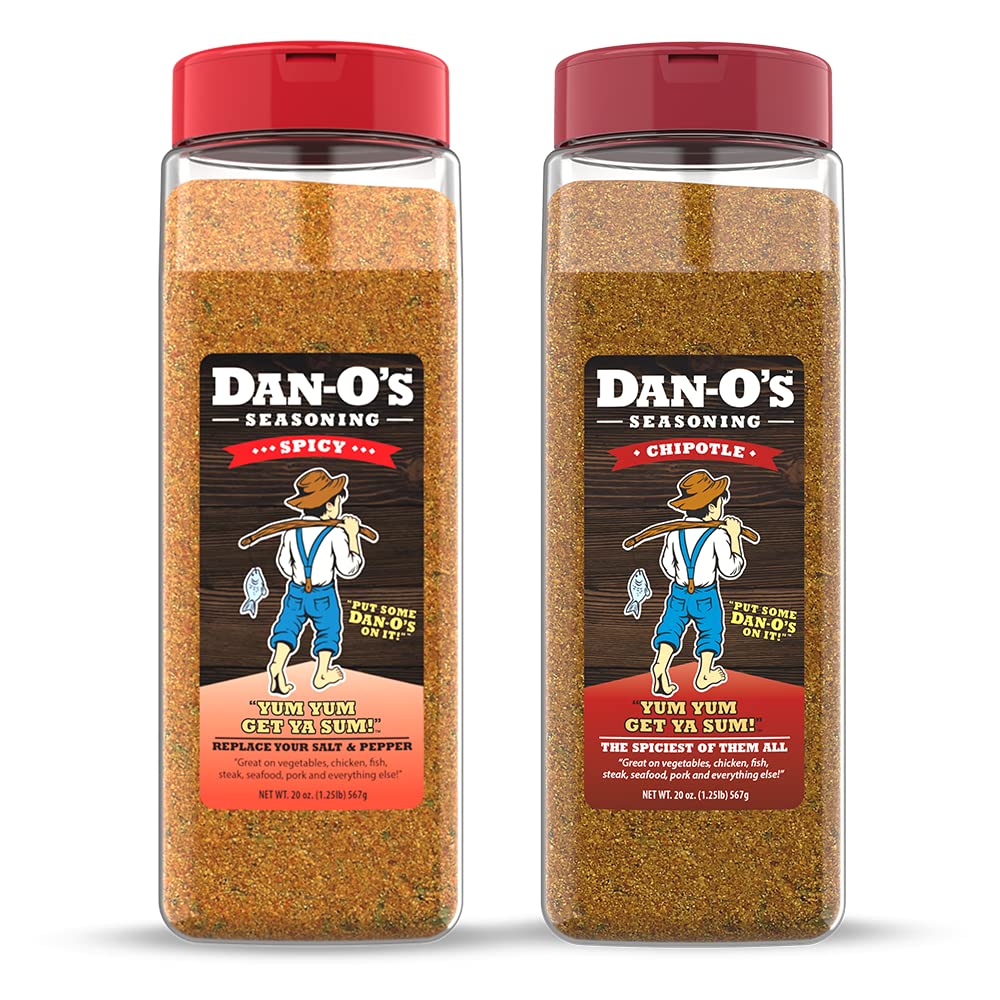 Dan-Os Seasoning Set, Spicy & Chipotle, 20 oz Bottles, 2 Pack, Sugar Free, Zero Calorie