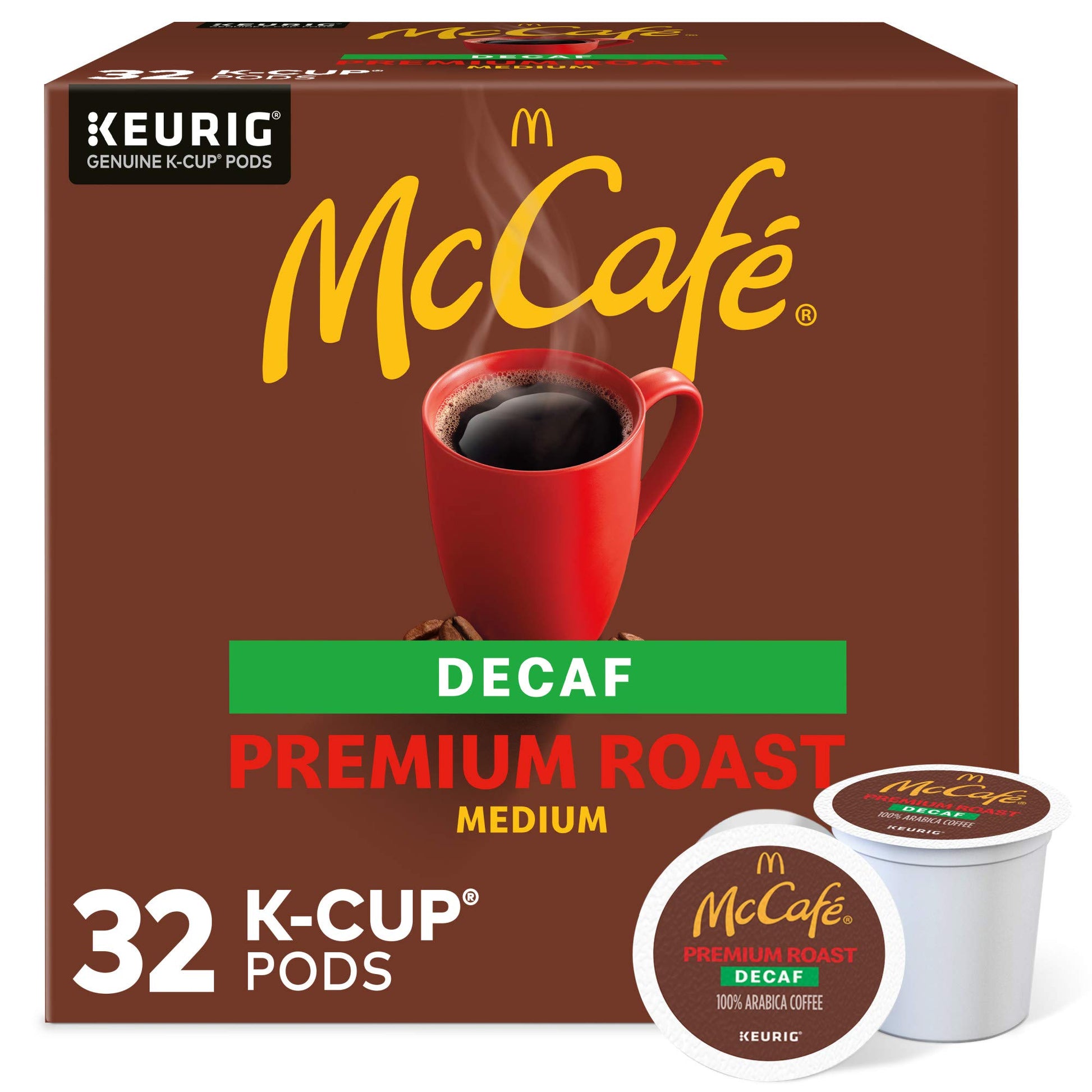 McCafe Keurig K-Cup Pods, Premium Roast Decaf, 32 Count, Model 5000358130
