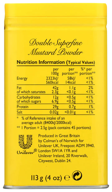 Colman'S Dry Mustard Powder 4Oz (Pack Of 2) | Hot & Tangy | Grilling, Dips, Dressings, Marinades |