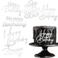 Lusofie 6 PCS Happy Birthday Cake Toppers, Silver Acrylic Glitter, Suitable for Cakes Above 4 Inches