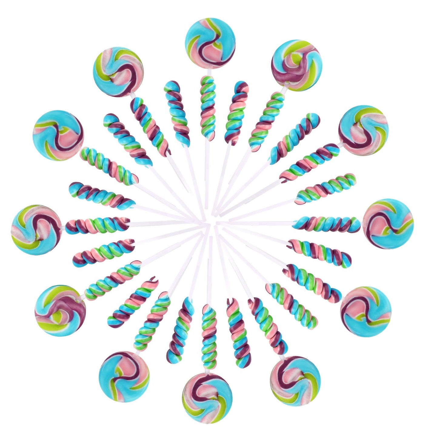 Twisty Lollipop,Swirl Lollipop,Rainbow Twist and Swirl Lollipops,Individually Wrapped Bulk,Kid's Lollipops Candy for Birthday,12