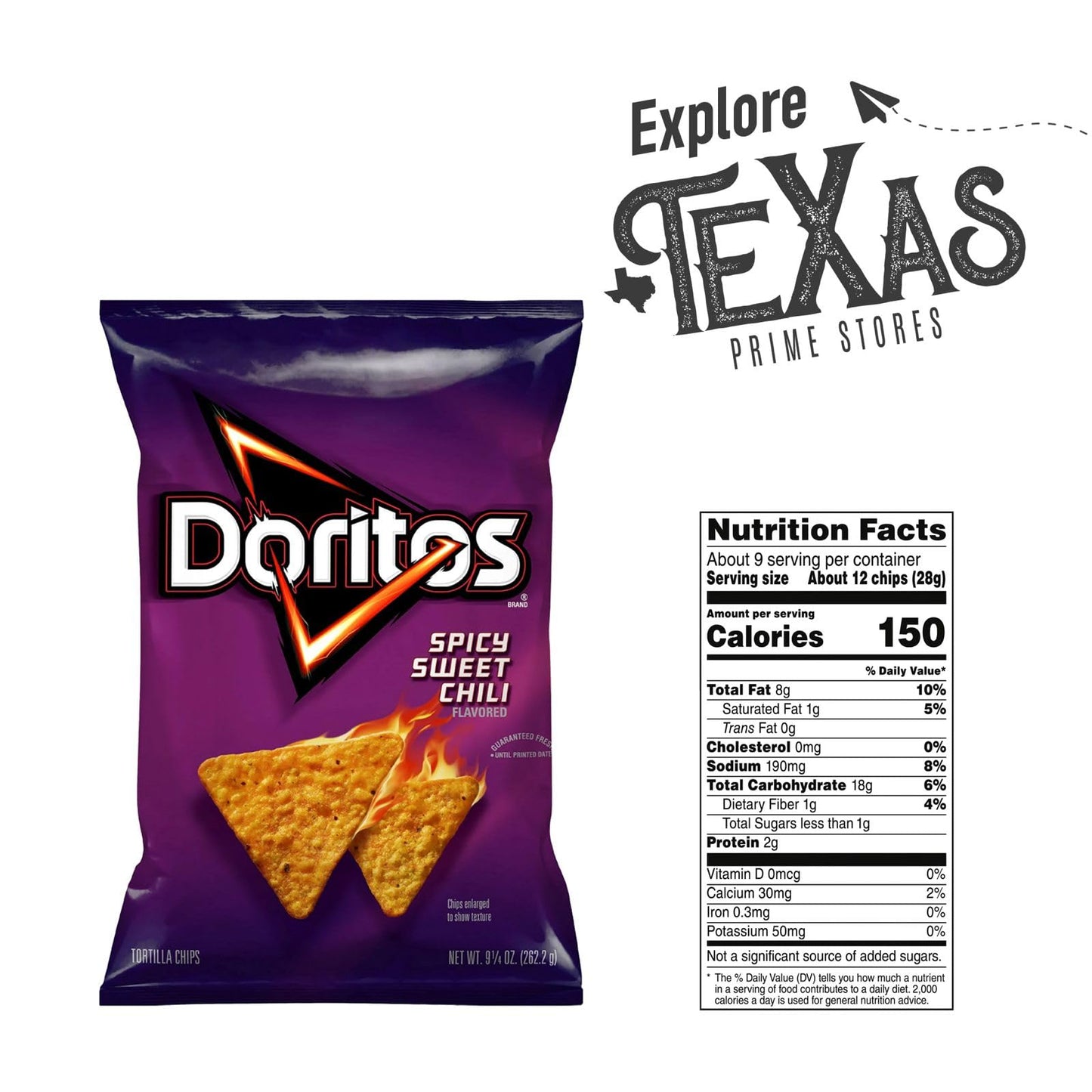 Doritos 6-Pack Of Spicy Sweet Chili Flavored Tortilla Snack Chips 9.25 Oz Bag + 1 Freebie By Lavinia Essentials Brand