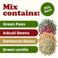 Crunchy Mix Of Sprouting Bean Seeds, 20 Pounds - Green Peas, Adzuki, Lentils, Garbanzo, Kosher, Raw