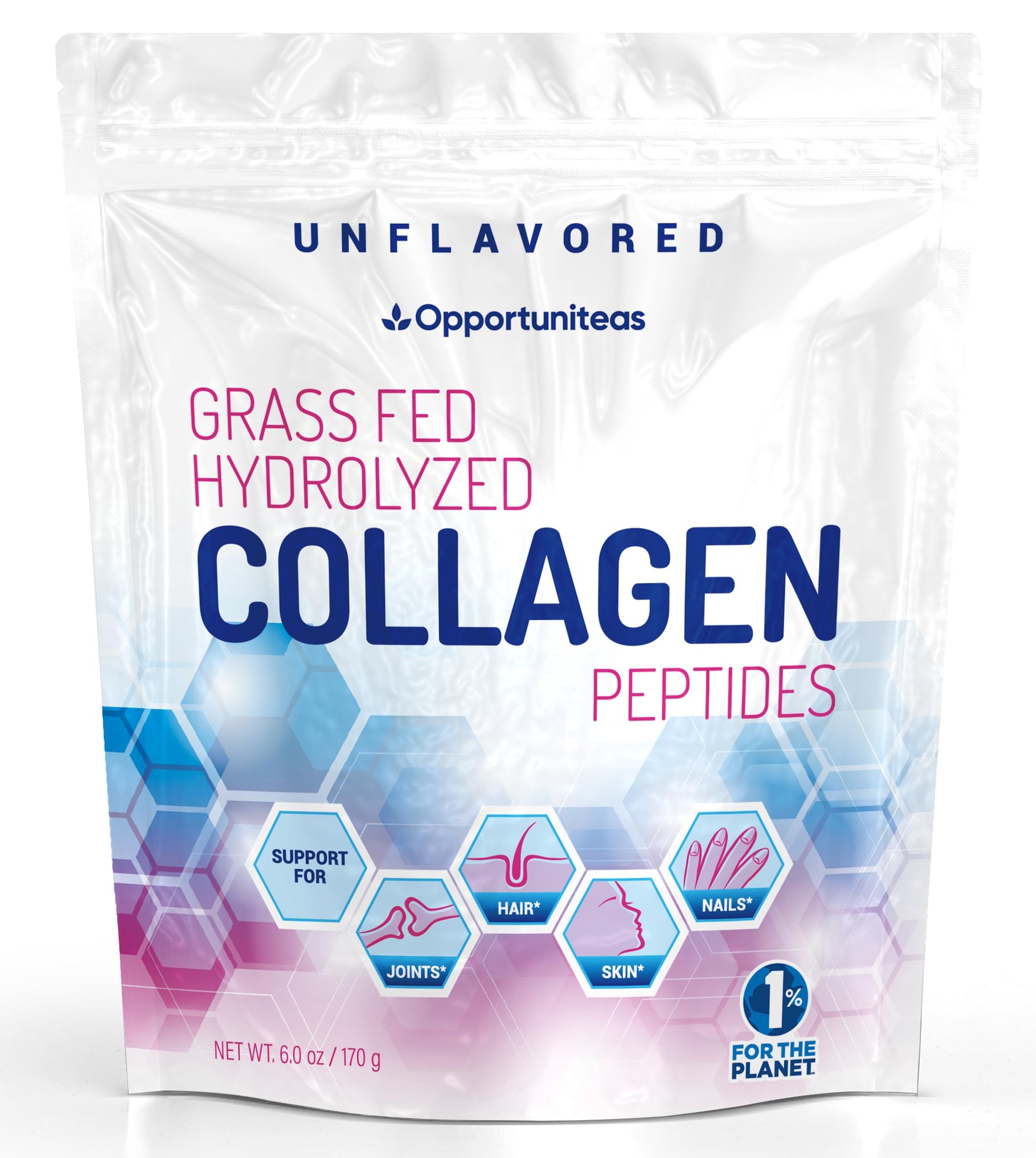 Opportuniteas Collagen Creamer For Coffee  Keto Col?Geno Peptides Powder Creamer  Low Carb Keto & Paleo Diet Friendly  Grass Fed  Gluten Free & Non-Gmo  Unflavored  6 Oz