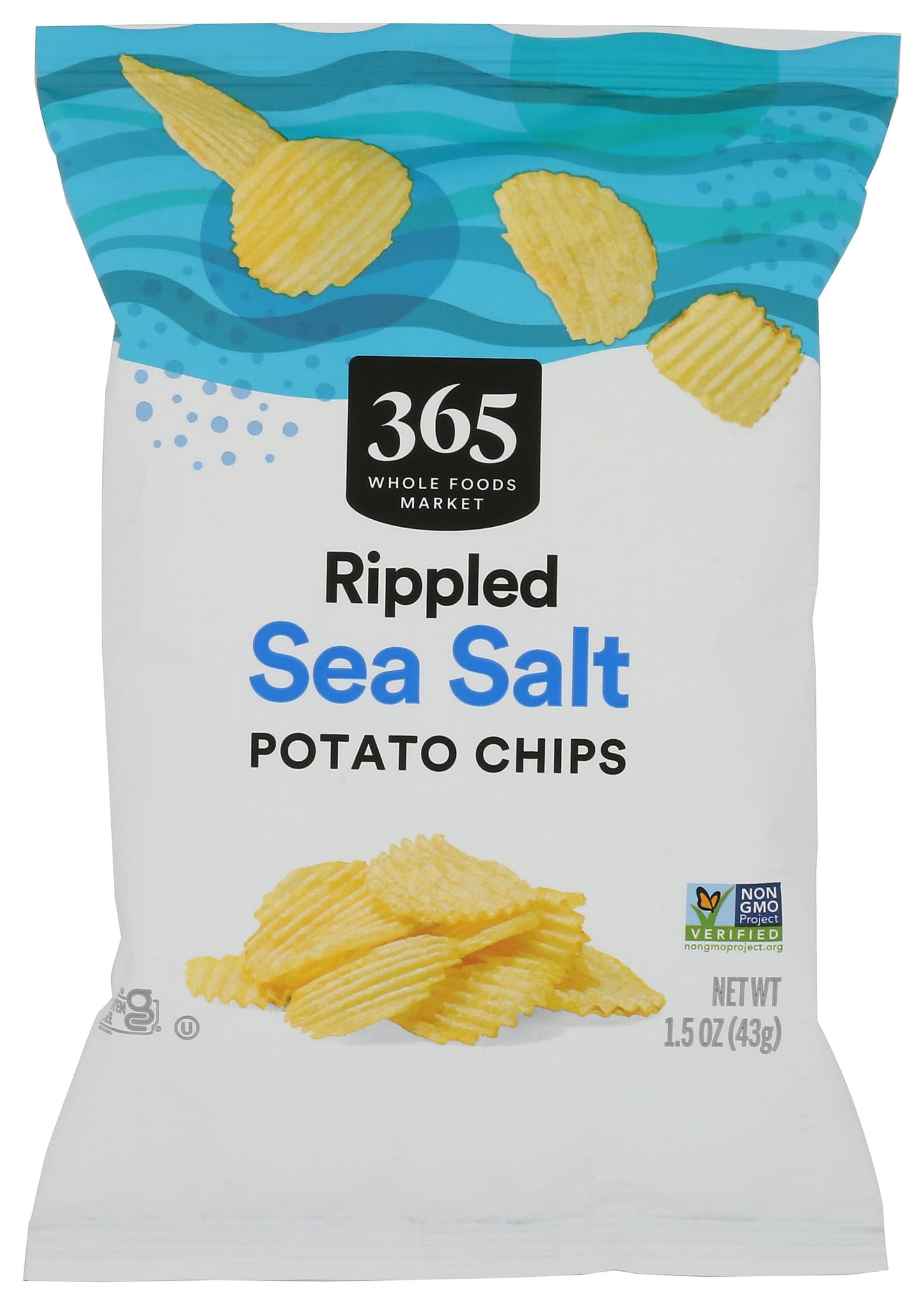 365 by Whole Foods Market, Potato Chips, Rippled Sea Salt, 1.5 Ounce