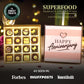 Laumire Gourmet Fruits - Superfood Parfait Collection [Happy Anniversary Edition] - Square (16 Pcs) - Healthy Gift Basket - Drie