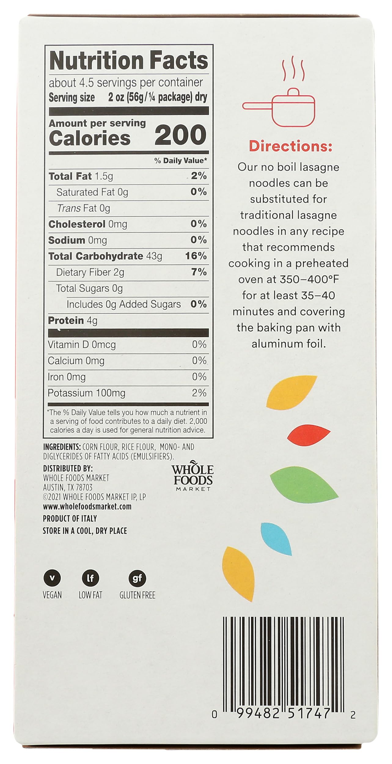 365 by Whole Foods Market Corn and Rice Lasagna, 8.8 Ounce - Gluten-Free, Vegetarian, Healthy Meal Option
