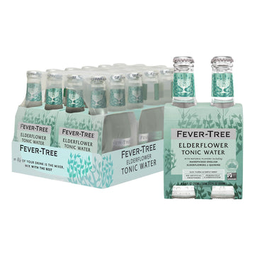 Fever Tree Elderflower Tonic Water - Premium Mixer - Refreshing Beverage For Cocktails & Mocktails. Naturally Sourced Ingredients, No Artificial Sweeteners Or Colors - 200 Ml Bottles - Pack Of 24