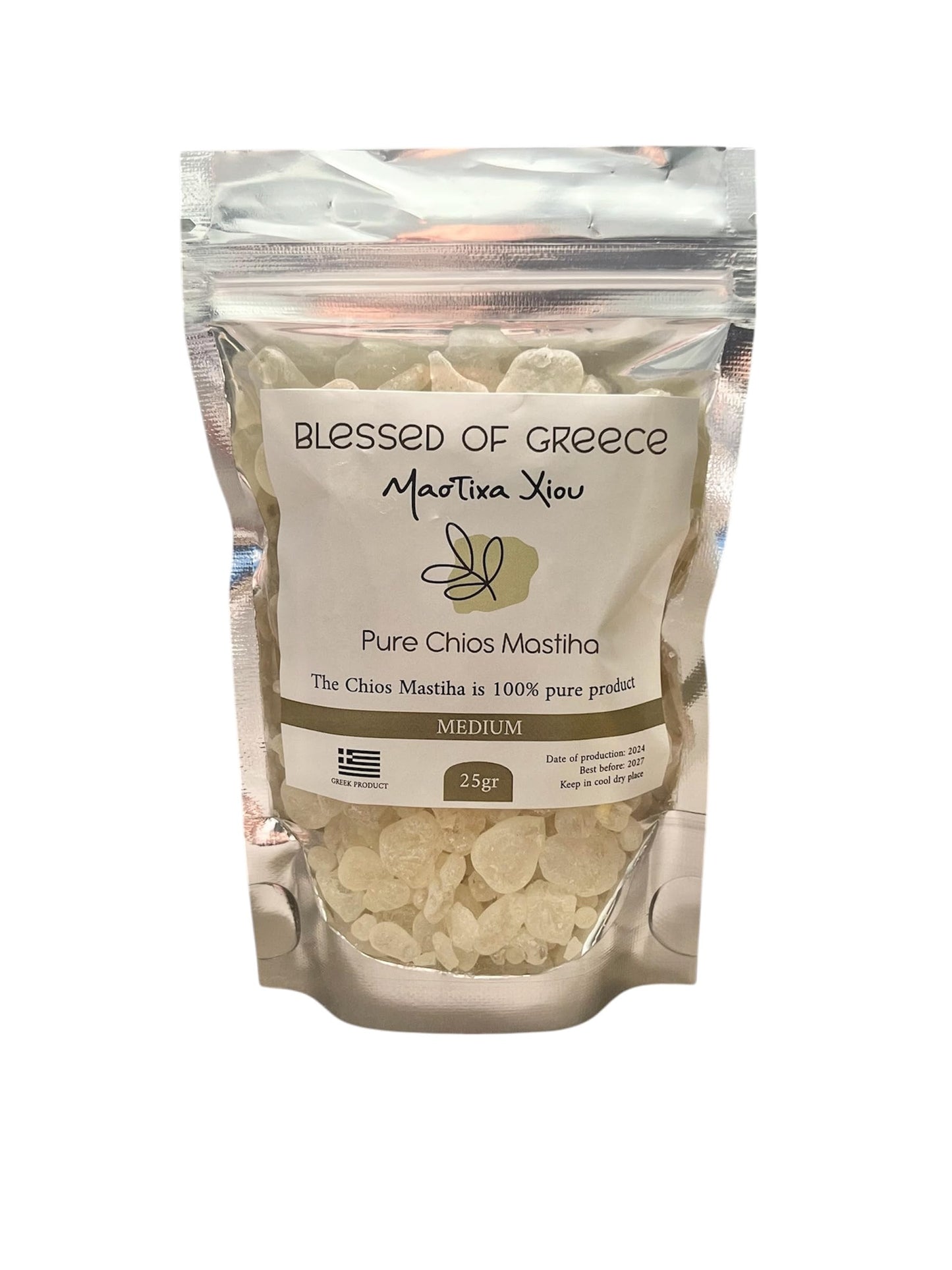 Mastic of Chios Mastiha Gum 100% Pure Medium Tears 25g (0.88oz) White