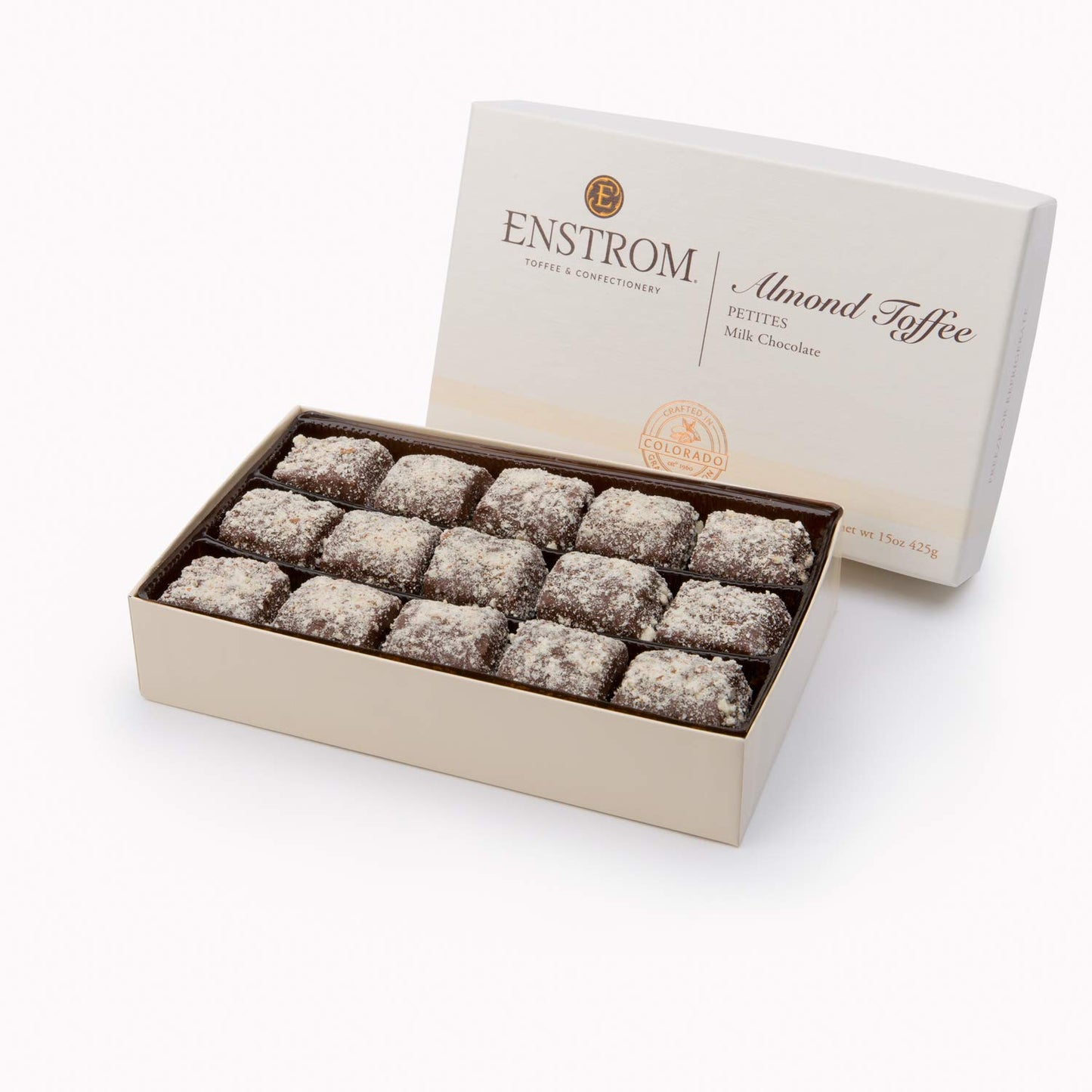 Enstrom Milk Chocolate Almond Toffee Petites 60Oz Box | Bite-Size | Gluten Free | Kosher Dairy | All Natural