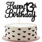 Gyufise 1 Pack Happy 13Th Birthday Cake Topper Black Glitter Happy Birthday Cake Topper Happy 13 Birthday Cake Decoration For 13