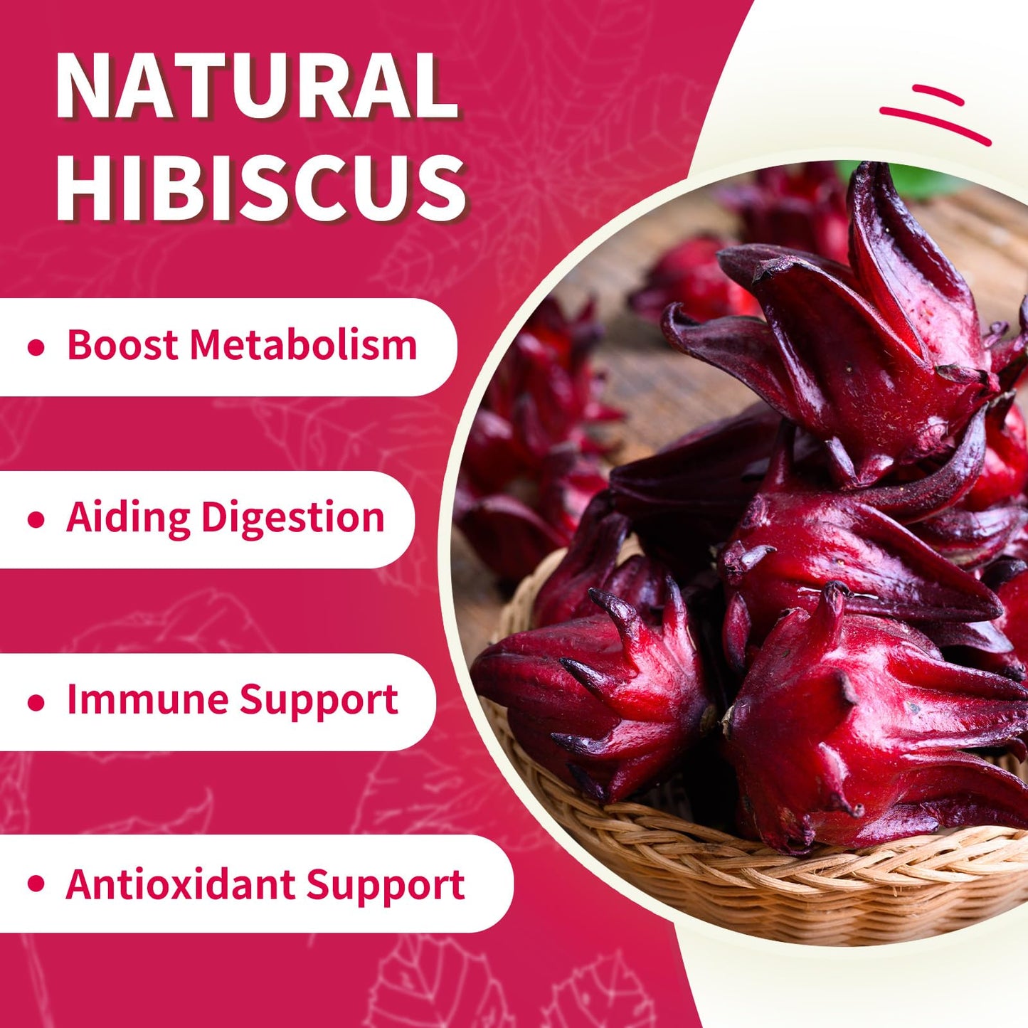 Tempoak Hibiscus Flowers Tea Bags - 60 Bags, Pure & Natural, Herbal, Caffeine-Free, Non-GMO, No Additives, No Sugar, Gluten-Free