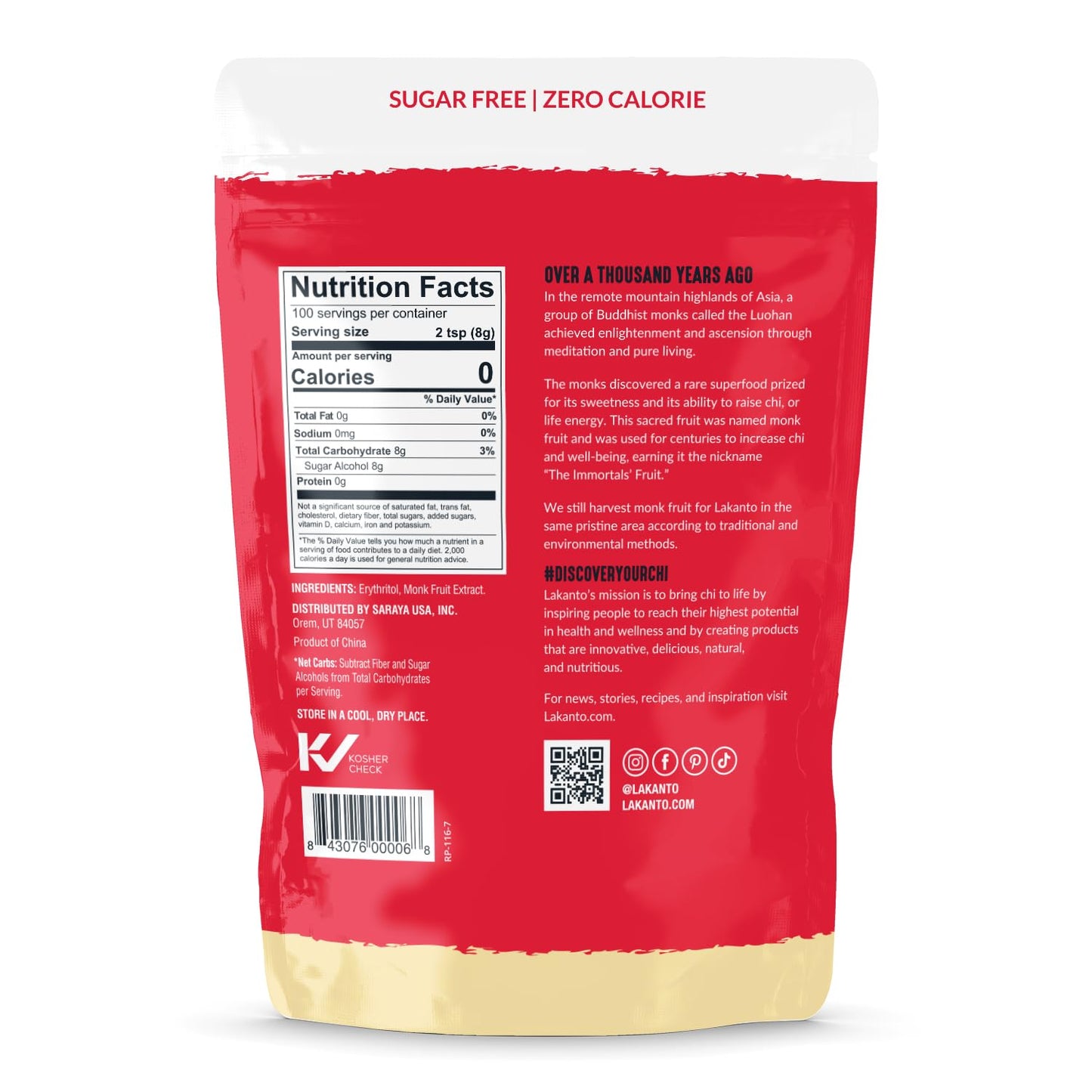 Lakanto Golden Monk Fruit Sweetener with Erythritol - Zero Calorie, Keto Friendly, 1.76 lb (Pack of 3) - Sugar Replacement