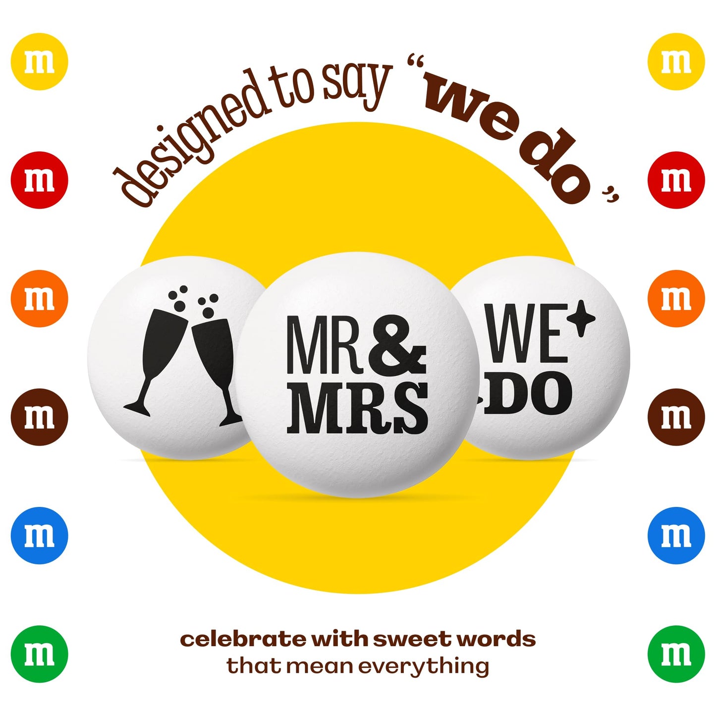 M&MS WORLD Mr. and Mrs.  Milk Chocolate Candy  5 lbs Bulk Candy for Wedding Decorations  Unique Favors  or Cake Topper