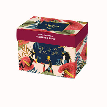 Chayam Assorted Women'S Day Gift Box, 20 Tea Bags, 5 Flavors | Women'S Day Festive Variety Pack | Himalayan Green, Cinnamon, Tul
