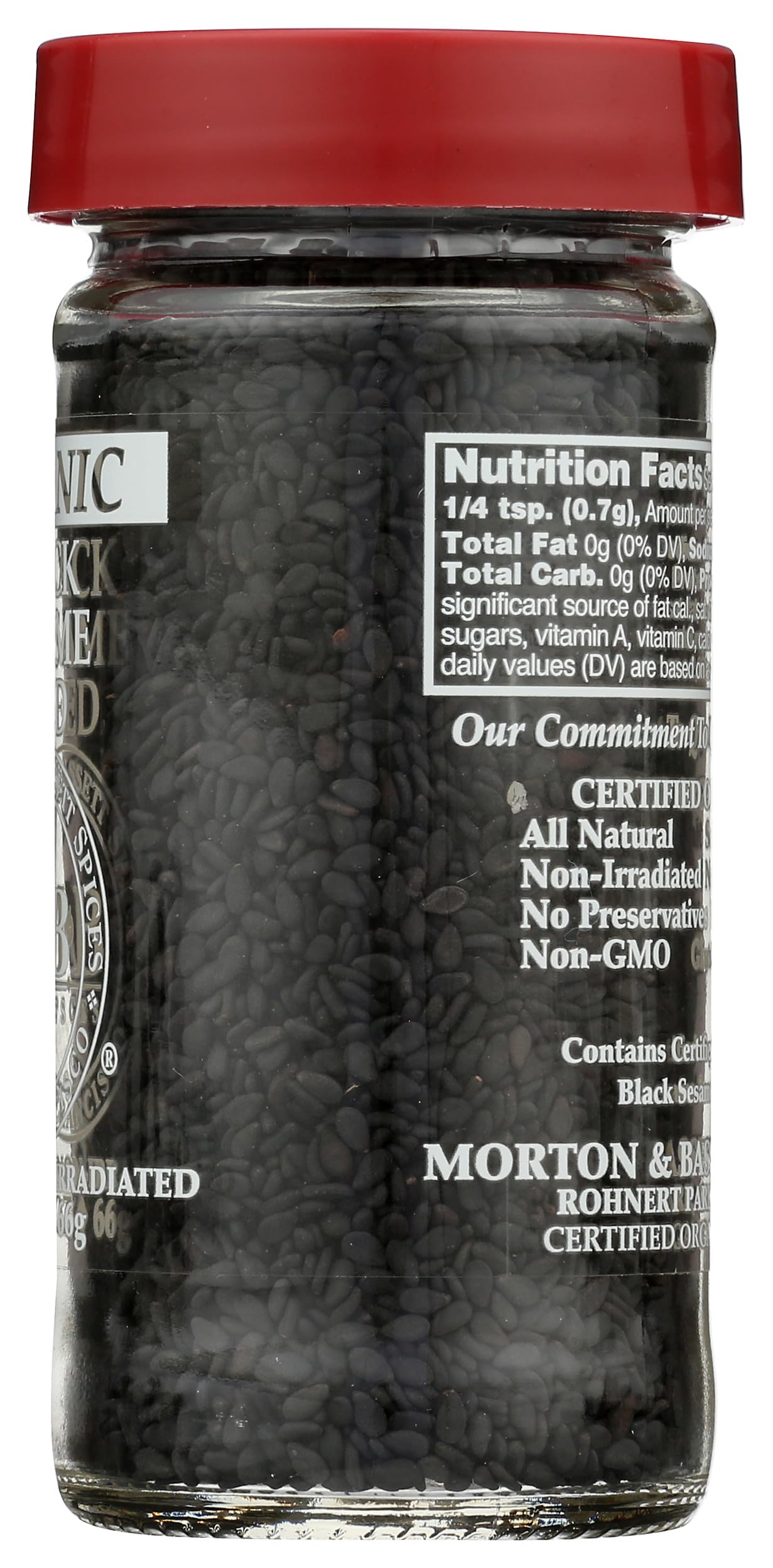 Morton & Bassett Organic Black Sesame Seed | Nutty Seeds for Baking  Cooking & Garnishing | Gluten Free  Salt Free  Non-GMO | 2.3 oz Jar
