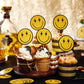 Seajan 48 Pcs One Happy Dude Birthday Cupcake Toppers Smile Face 1St Birthday Cake Topper Hippie First Birthday Decoration Mini