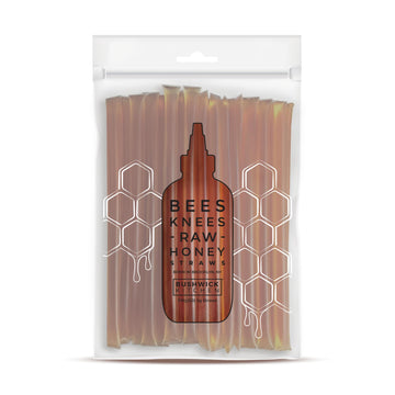 Bees Knees Clover Honey Sticks, 50 Sticks, 1Tsp Each, Paleo Friendly, Gluten Free Wildflower Honey Straws, Perfect Honey For Tea