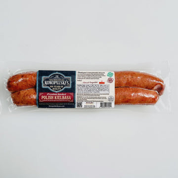 Konopelskis Polish Kielbasa, Rope Style, Authentic Recipe, 16-1lb Packs, Natural Wood Fired Smoke