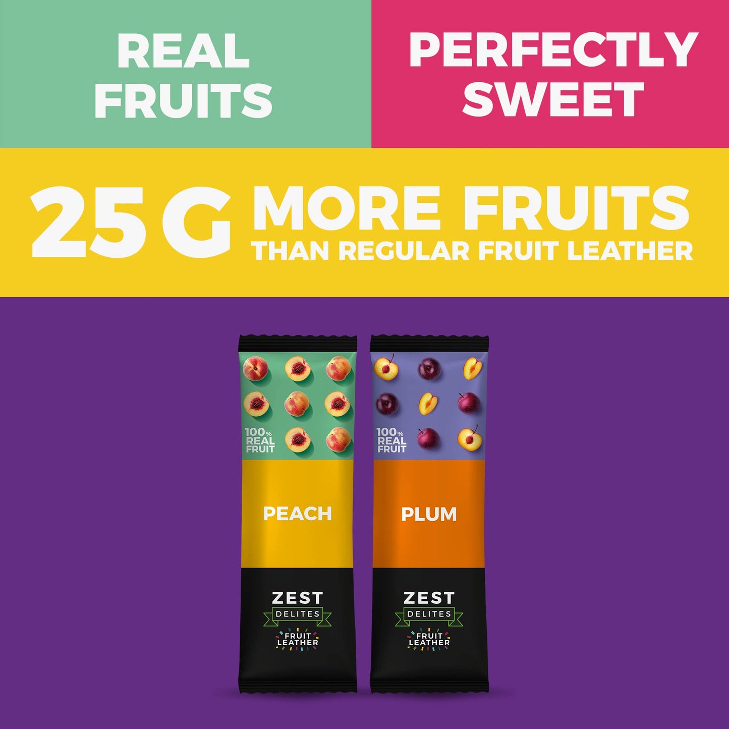 Fruit Snacks by Zest Delites, Fruit Leather, Healthy Snacks for Adults, Dried Fruit Bars, Gluten Free Fruit Strips, Vegan Health