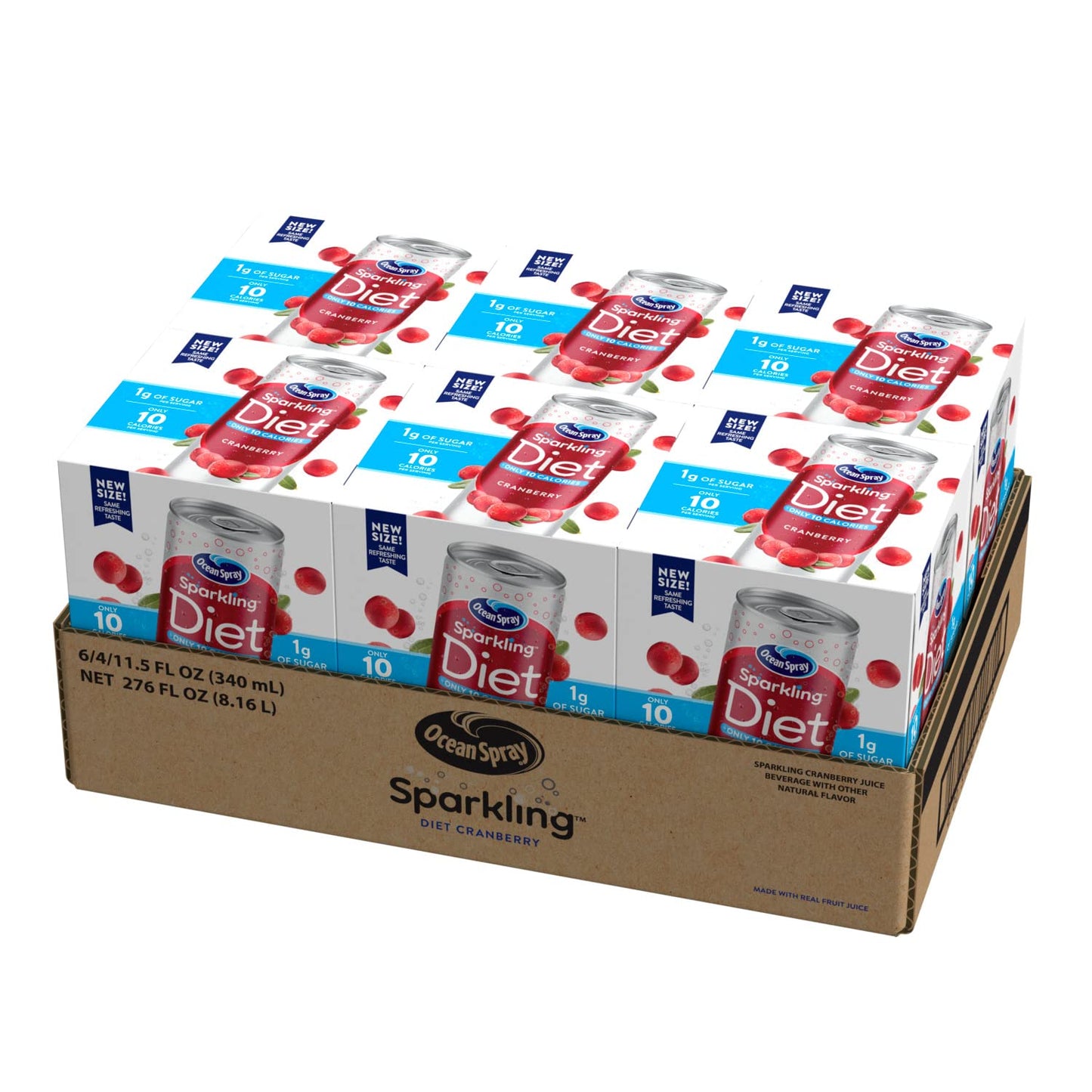 Ocean Spray Sparkling Diet Cranberry Juice Drink, 11.5 Fl Oz, 4 Cans, Pack of 24