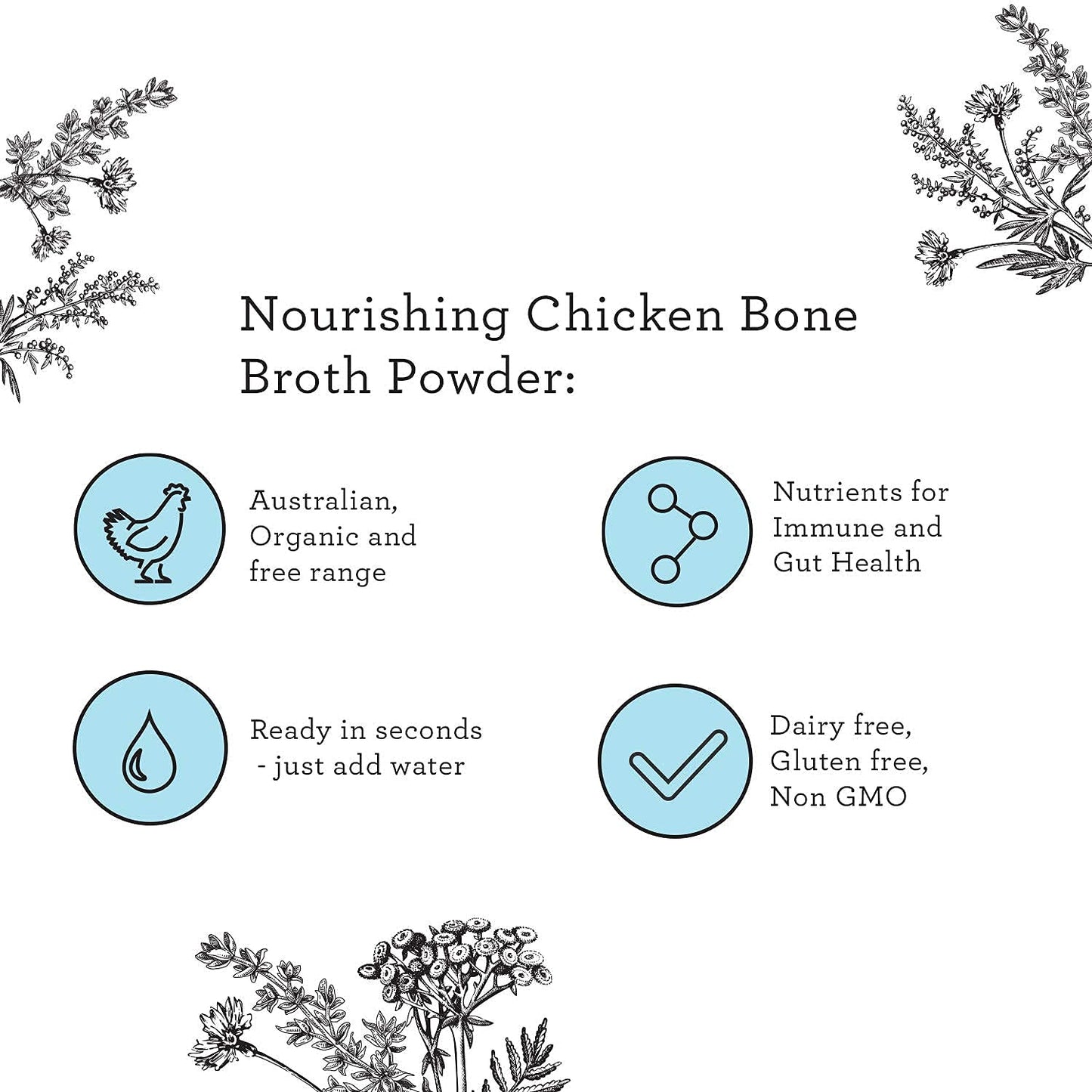 Nutra Organics Chicken Bone Broth Soup - Homestyle Original Flavor Chicken Stock Concentrate For Immune Wellbeing, Gut Health an