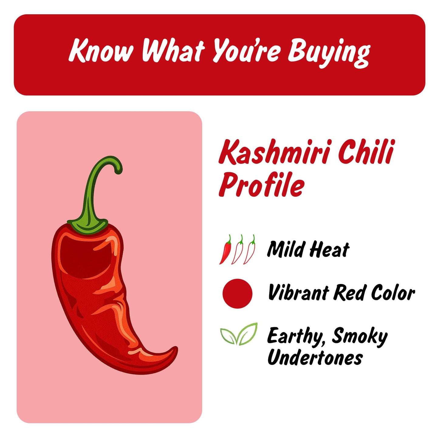 Spice Profile USDA Organic Low Heat Kashmiri Chili Powder  4 oz  Lab Tested for Heavy Metals  Milder than Deggi Mirch Chilli  Chile rojo de Cachemira en polvo